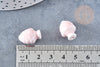 Perle porcelaine rose clair pomme de pin 19mm,perle céramique, céramique blanche, x10 G8693