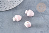 Perle porcelaine rose clair pomme de pin 19mm,perle céramique, céramique blanche, x10 G8693