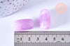 Perle rectangle tube imitation gemme plastique violet améthyste 25x11.5mm, perle plastique coloré, x 10 perles G6632