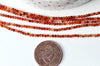 Perle ronde cornaline orange naturelle lisse,Pendentif bijoux, pierre naturelle,2mm, fil de 39cm, x1 G4323