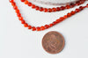 Perle ronde facettée cornaline orange naturelle,Pendentif bijoux, création bijou pierre naturelle,4-4.5mm, le fil de 100 perles G4372