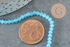 Perle rondelle cristal imitation jade bleu ciel 3mm ,création bijoux DIY, fil de 36 cm, X1 G6931