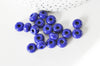 Perle rondelle donut verre opaque bleu foncé,des perles reondelles verre pour vos créations de bijoux et bracelet,3-5x9mm, x 20 G4596