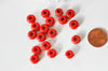 Perle rondelle donut verre opaque rouge,des perles reondelles verre pour vos créations de bijoux et bracelet,3-5x9mm, x 20 G4597