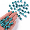 Perle rondelle donut verre opaque turquoise,des perles reondelles verre pour vos créations de bijoux et bracelet,3-5x9mm, x 20 G4393