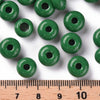 Perle rondelle donut verre opaque vert foncé,des perles reondelles verre pour vos créations de bijoux et bracelet,3-5x9mm, x 20 G4595