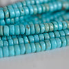 Perle rondelle howlite turquoise 4mm, howlite naturelle,perle turquoise,perle pierre,création bijoux,fil de 92 perles-G1554