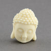 Perle tête de bouddha résine blanche 20mm,perle imitation corail en résine, x2 G4985