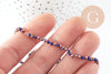 Perle toupie cristal bleu or 3x2mm, perles bijoux, perle bicone cristal bleu,Perle verre facette, fil de 44cm G6178