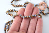 Perle toupie cristal gris or 6x5mm, perles bijoux, perle bicone cristal gris,Perle verre facette, fil de 42 cm G6179