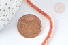 Perles Tube à facettes rouge orangé 4.5x2.5mm,perle tissage et fabrication bijoux,x1 fil de 36cm G7342