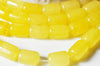 Perles Tube verre jaune opaque,perles verres ,perle tube, perle jaune,13x10mm, le fil de 39cm, x1 G4430