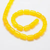 Perles Tube verre jaune opaque,perles verres ,perle tube, perle jaune,13x10mm, le fil de 39cm, x1 G4430