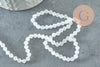 Perles abacus cristal blanc opalescent 4mm, perle cristal verre facette,fil de 35cm, x1 (G8541)