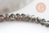 Perles abacus cristal gris transparent irisé 3.5x2.5mm, perles bijoux cristal facette, x1 fil 25.4cm G6758