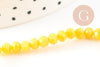 Perles abacus facetté cristal jaune 4x3mm, perles création bijoux cristal, fil de 46.5cm, x1 G8696