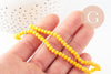 Perles abacus facetté cristal jaune 4x3mm, perles création bijoux cristal, fil de 46.5cm, x1 G8696