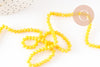 Perles abacus facetté cristal jaune 4x3mm, perles création bijoux cristal, fil de 46.5cm, x1 G8696