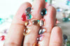 Perles cristal goutte Multicolore , cristal tchèque, perles goutte, perle création bijoux,9x6x5mm, X50 G4583