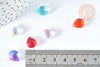 Perles cristal goutte couleurs mixtes 12mm, création bijoux verre, X10 G7387