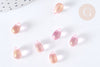 Perles cristal transparent goutte rose paillettes dorée 9mm, perles goutte, x50,9mm G7285