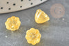 Perles fleur verre jaune 11mm, perles verre tchèque, perles fleur, verre jaune,x10 G4427