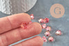 Perles fleur verre rouge et or transparent 8.5mm, perles verre tchèque, perles fleur, verre violet, x10 (G9819)