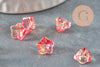 Perles fleur verre rouge et or transparent 8.5mm, perles verre tchèque, perles fleur, verre violet, x10 (G9819)