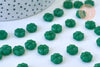 Perles fleur verre vert 6x3mm, perles verre tchèque pour creation bijou x10 G5610