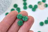 Perles fleur verre vert 6x3mm, perles verre tchèque pour creation bijou x10 G5610