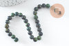 Perles jaspe karamba vert,jaspe gris,perle jaspe verr,perles pierres, jaspe naturel,6mm, fil de 30 perles, X1 G3800