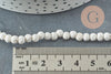 Perles lave blanche, perle ronde,lave naturelle, lave blanche, pierre naturelle, fil de 40cm ,4mm, x1 G0590