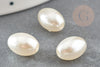 Perles ovale acrylique imitation perle eau douce beige 11mm, création bijoux DIY X5 G9287