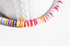 Perles polymère multicolore heishi 6mm, Perles plastique, perle heishi,perle disque, fourniture créative,6mm,le fil de 320 perles-G1990