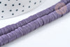 Perles polymère rondelle violet foncé 6x1mm heishi, fabrication bijoux plastique, le fil de 44.9cm G7187