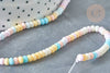 Perles porcelaine abacus multicolore pastel 4x3mm, création bijoux céramique, x1 fil de 38cm G7806