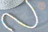 Perles porcelaine abacus multicolore pastel 4x3mm, création bijoux céramique, x1 fil de 38cm G7806