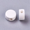 Perles porcelaine blanche, perle céramique, perle porcelaine,perle disque, céramique blanche,8mm, x10 G3497