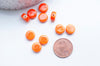 Perles porcelaine orange, perle céramique,perle disque, céramique orange,10mm, x10 G4729