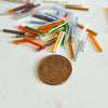 Perles rocaille Tube multicolore 15x2mm, ,perle verre mullicolore métallisé,perle long tube, x 10gr G0663