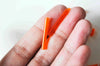 Perles rocaille Tube, perles rocaille orange,verre orange, long tube,perle tube orange, 28mm, x 10gr G4392