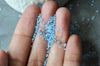 Perles rocailles miyuki bleu ciel 15/0, 1.5mm, Perle rocaille japonaise Sky Blue Lined Crystal,perle rocaille perlage, Sachet 10g (G3950)