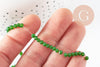 Perles rondelles verre opaque facettées vert 3.5x2.5~3mm, création bijoux cristal DIY, fil de 35cm X1 G3907