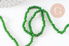 Perles rondelles verre opaque facettées vert 3.5x2.5~3mm, création bijoux cristal DIY, fil de 35cm X1 G3907