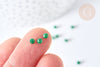 Perles rondelles verre opaque facettées vert très foncé 3x2mm, bijoux cristal, bijou fantaisie DIY, x150 G8544