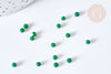 Perles rondelles verre opaque facettées vert très foncé 3x2mm, bijoux cristal, bijou fantaisie DIY, x150 G8544