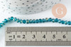 Perles rondelles verre transparent facetté bleues turquoise AB 4x3mm, création bijoux cristal DIY, le fil de 42cm G8254