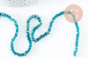 Perles rondelles verre transparent facetté bleues turquoise AB 4x3mm, création bijoux cristal DIY, le fil de 42cm G8254