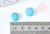 Perles rondes en howlite turquoise naturelle,perles pierre, howlite naturelle, 14 mm ,X5-G1431