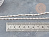 Perles rondes nacre blanche naturelle 3mm, création bijoux nacre coquillage, le fil de 41cm, x1 G9032